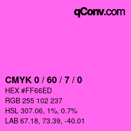 カラーコード: CMYK 0 / 60 / 7 / 0 | qconv.com