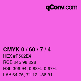 カラーコード: CMYK 0 / 60 / 7 / 4 | qconv.com