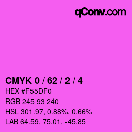 Code couleur: CMYK 0 / 62 / 2 / 4 | qconv.com