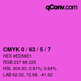 Farbcode: CMYK 0 / 63 / 5 / 7 | qconv.com