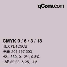 Code couleur: CMYK 0 / 6 / 3 / 18 | qconv.com