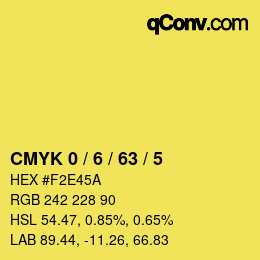 Código de color: CMYK 0 / 6 / 63 / 5 | qconv.com