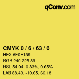 Código de color: CMYK 0 / 6 / 63 / 6 | qconv.com