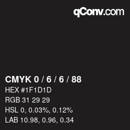 Color code: CMYK 0 / 6 / 6 / 88 | qconv.com