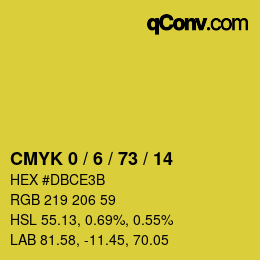 カラーコード: CMYK 0 / 6 / 73 / 14 | qconv.com