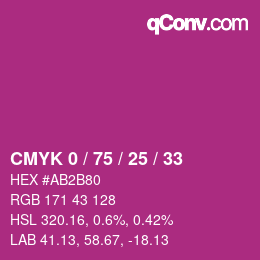 Farbcode: CMYK 0 / 75 / 25 / 33 | qconv.com