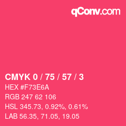 Código de color: CMYK 0 / 75 / 57 / 3 | qconv.com