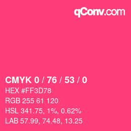 Code couleur: CMYK 0 / 76 / 53 / 0 | qconv.com