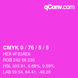 Código de color: CMYK 0 / 76 / 5 / 5 | qconv.com