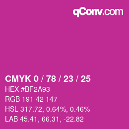 Código de color: CMYK 0 / 78 / 23 / 25 | qconv.com