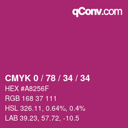 Código de color: CMYK 0 / 78 / 34 / 34 | qconv.com