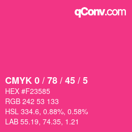 Código de color: CMYK 0 / 78 / 45 / 5 | qconv.com