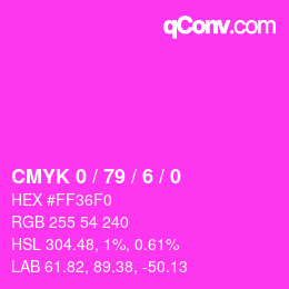 カラーコード: CMYK 0 / 79 / 6 / 0 | qconv.com