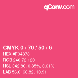 Código de color: CMYK 0 / 70 / 50 / 6 | qconv.com