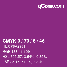 Código de color: CMYK 0 / 70 / 6 / 46 | qconv.com