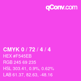 カラーコード: CMYK 0 / 72 / 4 / 4 | qconv.com