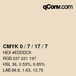 Code couleur: CMYK 0 / 7 / 17 / 7 | qconv.com