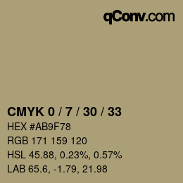 Code couleur: CMYK 0 / 7 / 30 / 33 | qconv.com