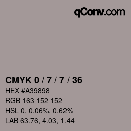 カラーコード: CMYK 0 / 7 / 7 / 36 | qconv.com