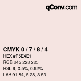 カラーコード: CMYK 0 / 7 / 8 / 4 | qconv.com