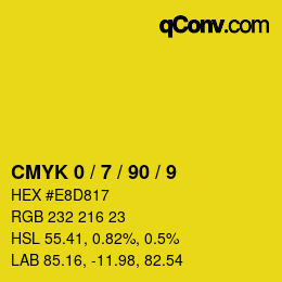 Código de color: CMYK 0 / 7 / 90 / 9 | qconv.com