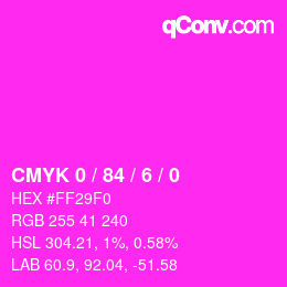 Color code: CMYK 0 / 84 / 6 / 0 | qconv.com