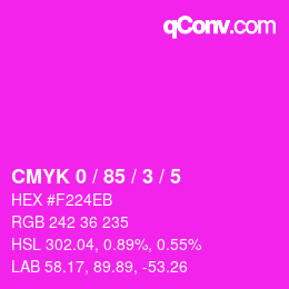 カラーコード: CMYK 0 / 85 / 3 / 5 | qconv.com