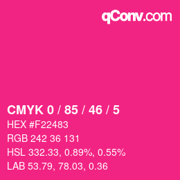 カラーコード: CMYK 0 / 85 / 46 / 5 | qconv.com