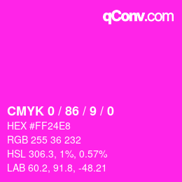 Farbcode: CMYK 0 / 86 / 9 / 0 | qconv.com