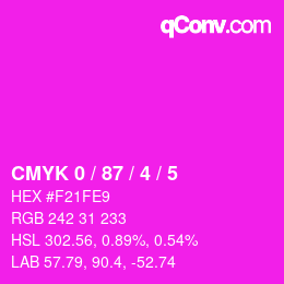 Farbcode: CMYK 0 / 87 / 4 / 5 | qconv.com