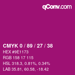 Código de color: CMYK 0 / 89 / 27 / 38 | qconv.com