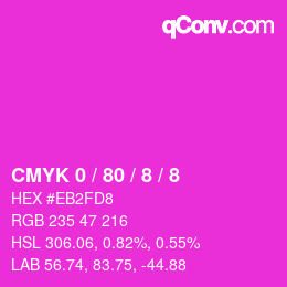 Código de color: CMYK 0 / 80 / 8 / 8 | qconv.com