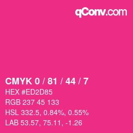 Color code: CMYK 0 / 81 / 44 / 7 | qconv.com