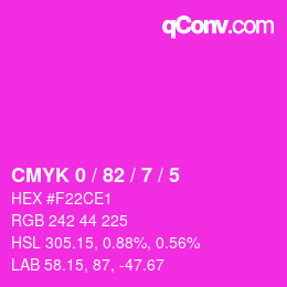 Color code: CMYK 0 / 82 / 7 / 5 | qconv.com