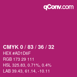 Código de color: CMYK 0 / 83 / 36 / 32 | qconv.com