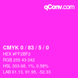 Code couleur: CMYK 0 / 83 / 5 / 0 | qconv.com