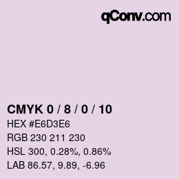 カラーコード: CMYK 0 / 8 / 0 / 10 | qconv.com