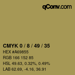 カラーコード: CMYK 0 / 8 / 49 / 35 | qconv.com