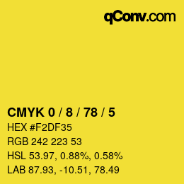 Código de color: CMYK 0 / 8 / 78 / 5 | qconv.com