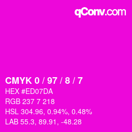 Código de color: CMYK 0 / 97 / 8 / 7 | qconv.com