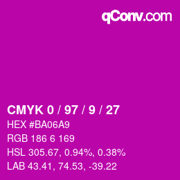 Color code: CMYK 0 / 97 / 9 / 27 | qconv.com