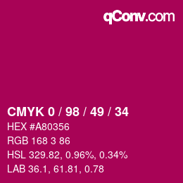 Código de color: CMYK 0 / 98 / 49 / 34 | qconv.com