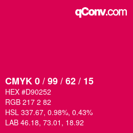 Color code: CMYK 0 / 99 / 62 / 15 | qconv.com