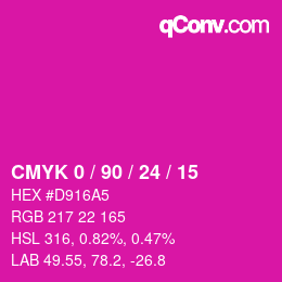 Código de color: CMYK 0 / 90 / 24 / 15 | qconv.com