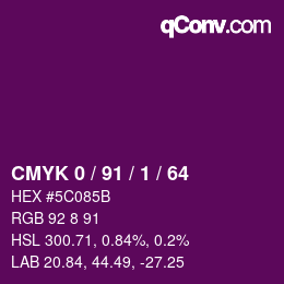 Color code: CMYK 0 / 91 / 1 / 64 | qconv.com