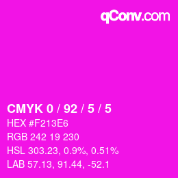 Farbcode: CMYK 0 / 92 / 5 / 5 | qconv.com