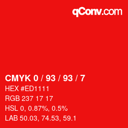 Color code: CMYK 0 / 93 / 93 / 7 | qconv.com