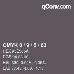 Farbcode: CMYK 0 / 9 / 5 / 63 | qconv.com