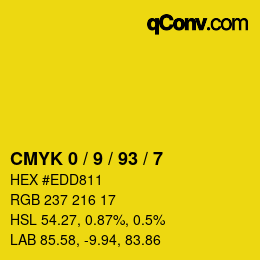 Código de color: CMYK 0 / 9 / 93 / 7 | qconv.com