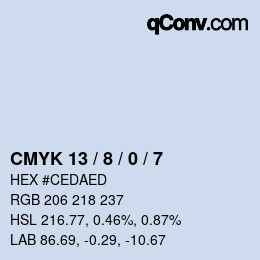 カラーコード: CMYK 13 / 8 / 0 / 7 | qconv.com